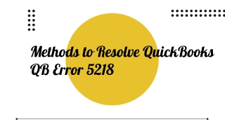 QuickBooks QB Error 5218