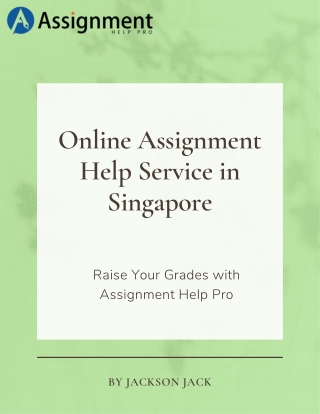 Online Assignment Help Service in Singapore