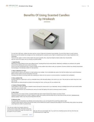 Benefits Of Using Scented Candles by Hrisikesh