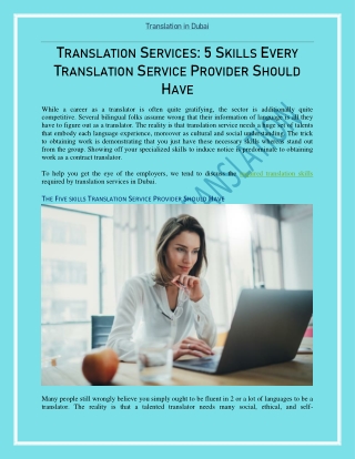 Translation Services 5 Skills Every Translation Service Provider Should Have