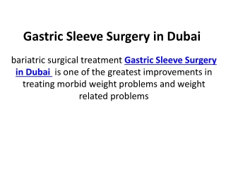 Gastric Sleeve Surgery in Dubai