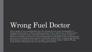 Wrong fuel doctor