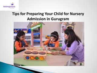 Best Pre Nursery School in Gurgaon - Beansprouts Pre School