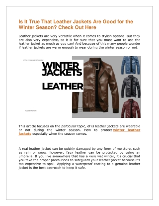 Is It True That Leather Jackets Are Good for the Winter Season (1)