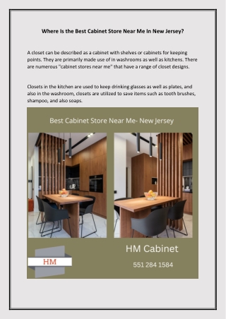 Where Is the Best Cabinet Store Near Me In New Jersey