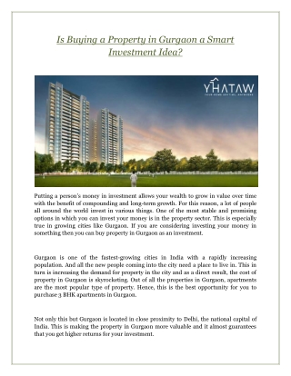 Is Buying a Property in Gurgaon a Smart Investment Idea?