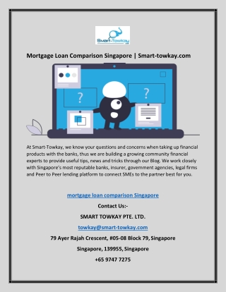 Mortgage Loan Comparison Singapore | Smart-towkay.com