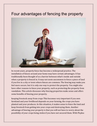Four advantages of fencing the property