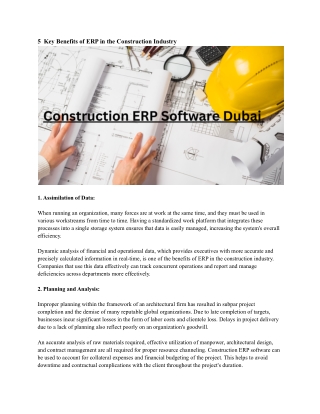 Construction ERP Software Dubai