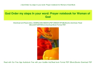 ^DOWNLOAD-PDF) God Order my steps In your word Prayer notebook for Woman of God Book