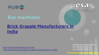 Brick Grapple Manufacturers in India | esa machines | www.esamachines.com