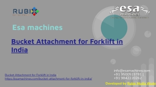 Bucket Attachment for Forklift in India | esa machines | www.esamachines.com