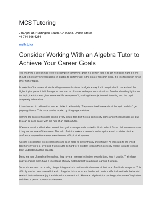MCS Tutoring
