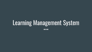 Learning Management System