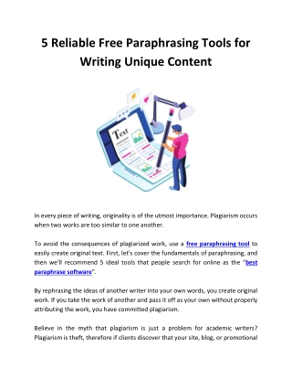 5 Reliable Free Paraphrasing Tools for Writing Unique Content