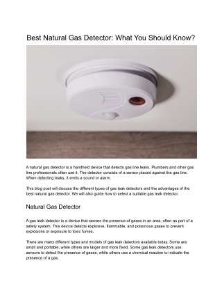 Best Natural Gas Detector_ What You Should Know