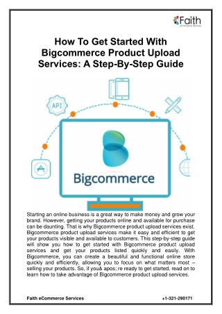 How To Get Started With Bigcommerce Product Upload Services