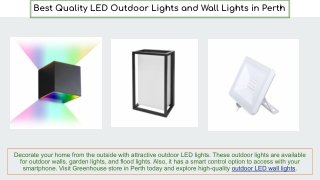 Best Quality LED Outdoor Wall Lights in Perth