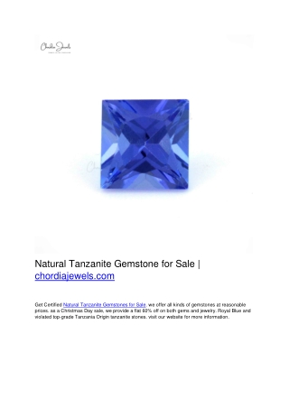 Natural Tanzanite Gemstone for Sale | chordiajewels.com