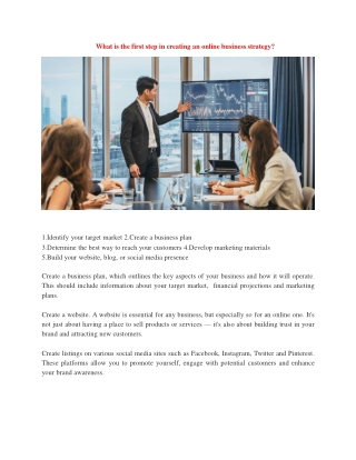What is the first step in creating an online business strategy?