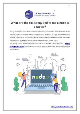What are the skills required to me a node js adapter