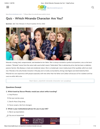 Which Miranda Character Are You?