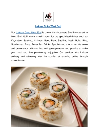 Up to 10% offer order now - Izakaya Goku West End menu