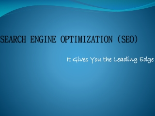 SEARCH ENGINE OPTIMIZATION (SEO) - It Gives You the Leading