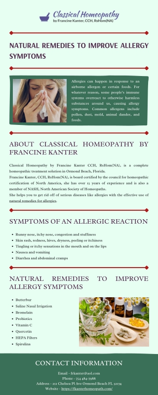 Natural Remedies to Improve Allergy Symptoms