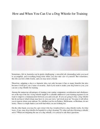 How and When You Can Use a Dog Whistle for Training