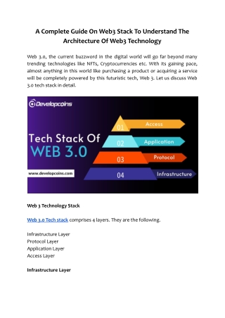A Complete Guide On Web3 Stack To Understand The Architecture Of Web3 Technology