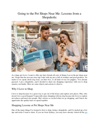 Going to the Pet Shops Near Me Lessons from a Shopaholic