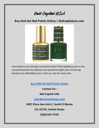Buy Dnd Gel Nail Polish Online | Nailcapitalusa.com