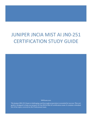 Juniper JNCIA Mist AI JN0-251 Certification Study Guide PDF