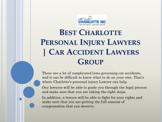 Best Charlotte Personal Injury Lawyers |  Car Accident Lawyers Group
