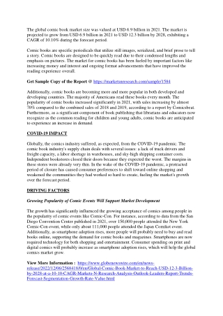 Comic Book Market - Top Leading Countries, Companies, Forces Analysis, Revenue,