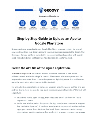 Step by Step Guide to Upload an App to Google Play Store