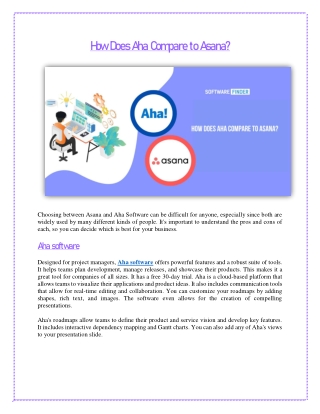 How Does Aha Compare to Asana