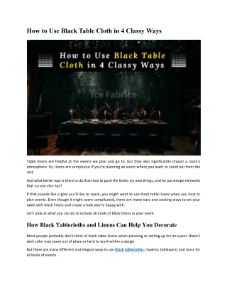 How to Use Black Table Cloth in 4 Classy Ways