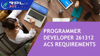 Programmer Developer 261312 ACS Requirements