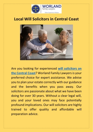 Local Will Solicitors in Central Coast