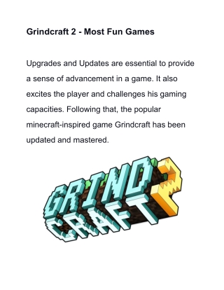 Grindcraft 2 - Most Fun Games