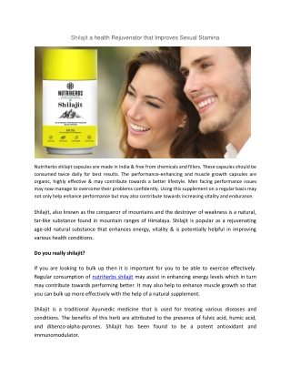 Shilajit a health Rejuvenator that Improves Sexual Stamina