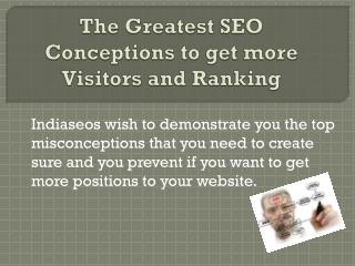 The Greatest SEO Conceptions to get more Visitors and Rankin