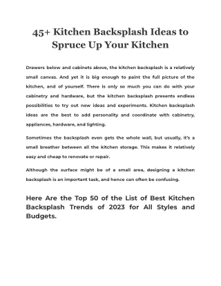 45  Kitchen Backsplash Ideas to Spruce Up Your Kitchen