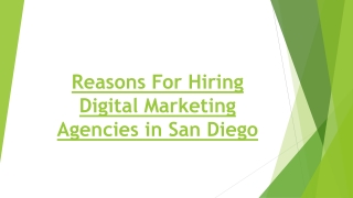 Reasons For Hiring Digital Marketing Agencies in San Diego