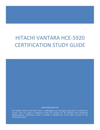 Hitachi Vantara HCE-5920 Certification Study Guide PDF
