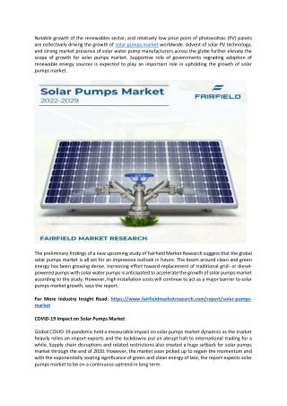 Solar Pumps Market