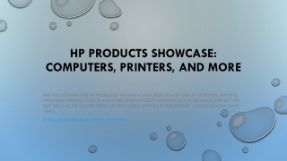 HP Products Showcase Computers, Printers, and More