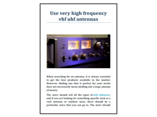Use very high frequency vhf uhf antennas